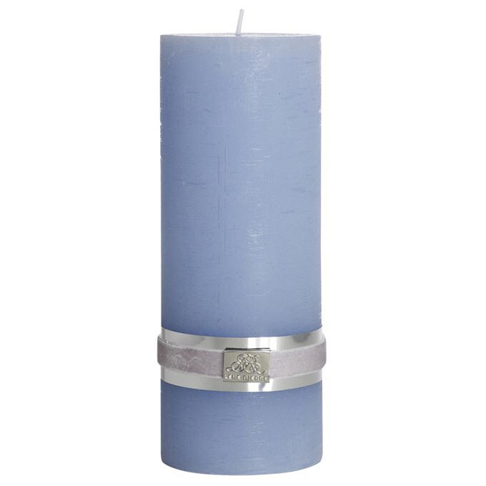 Rustikt blockljus 20 cm - Light Blue
