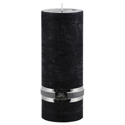 Rustikt blockljus 20 cm - Svart