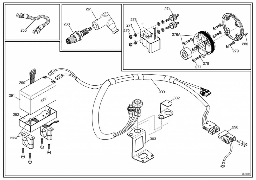 Startmotor kabel X30 - 2