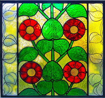 Röda blommor insynsskydd, 86 bit