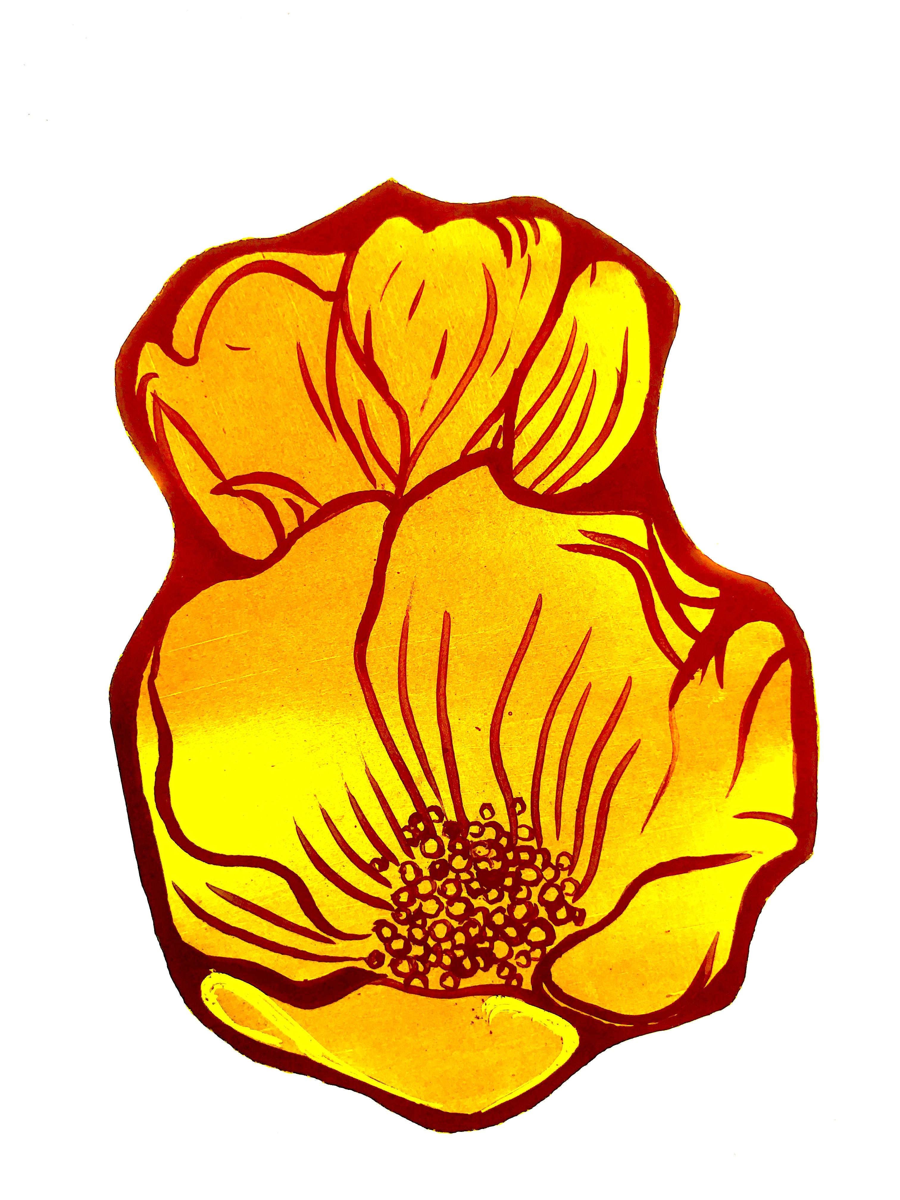Ex Glasmålad blomdetalj