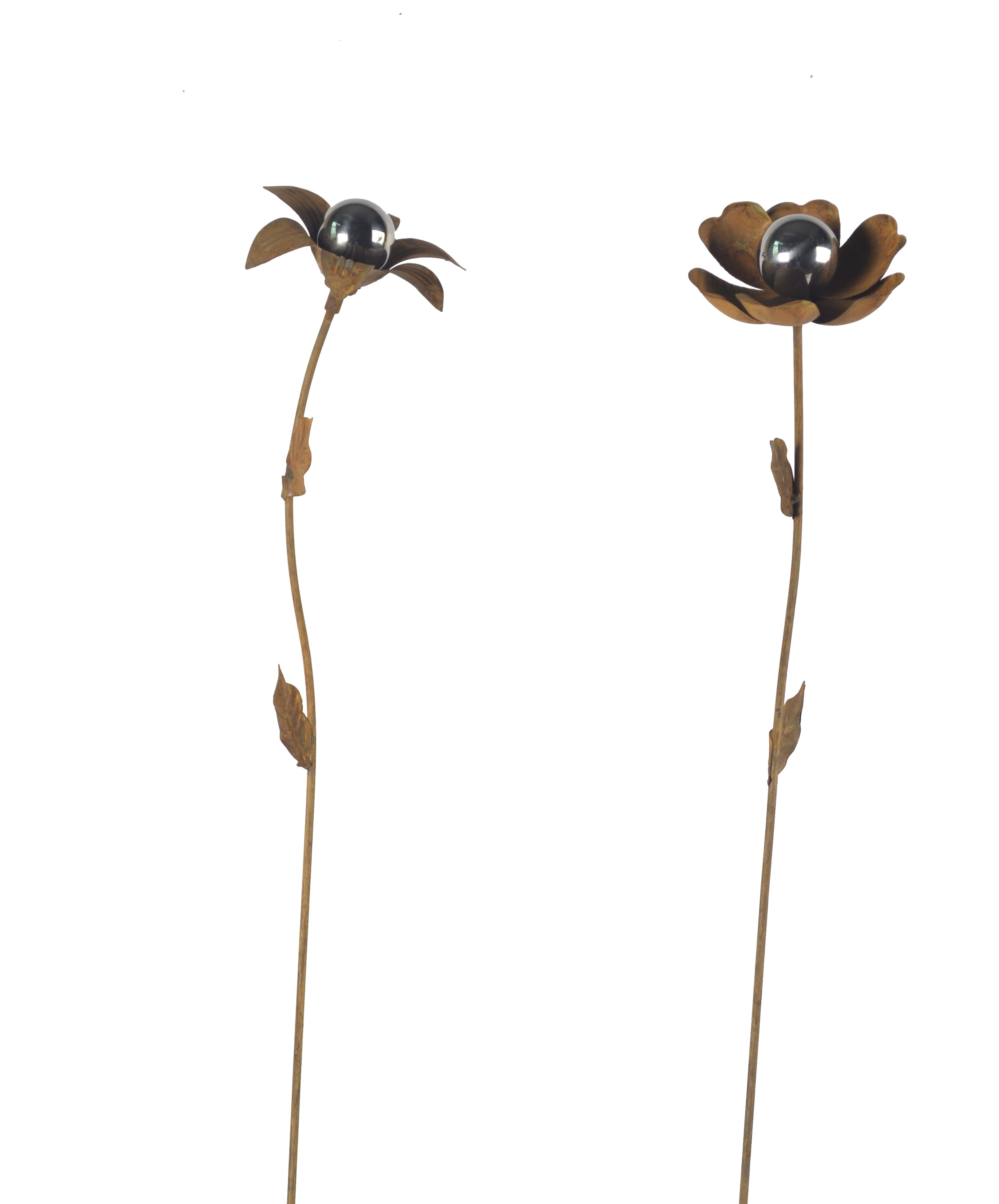 Små 3D Blommor med blad och silverklot 2 blandade mod/10 st per förpackning - 2