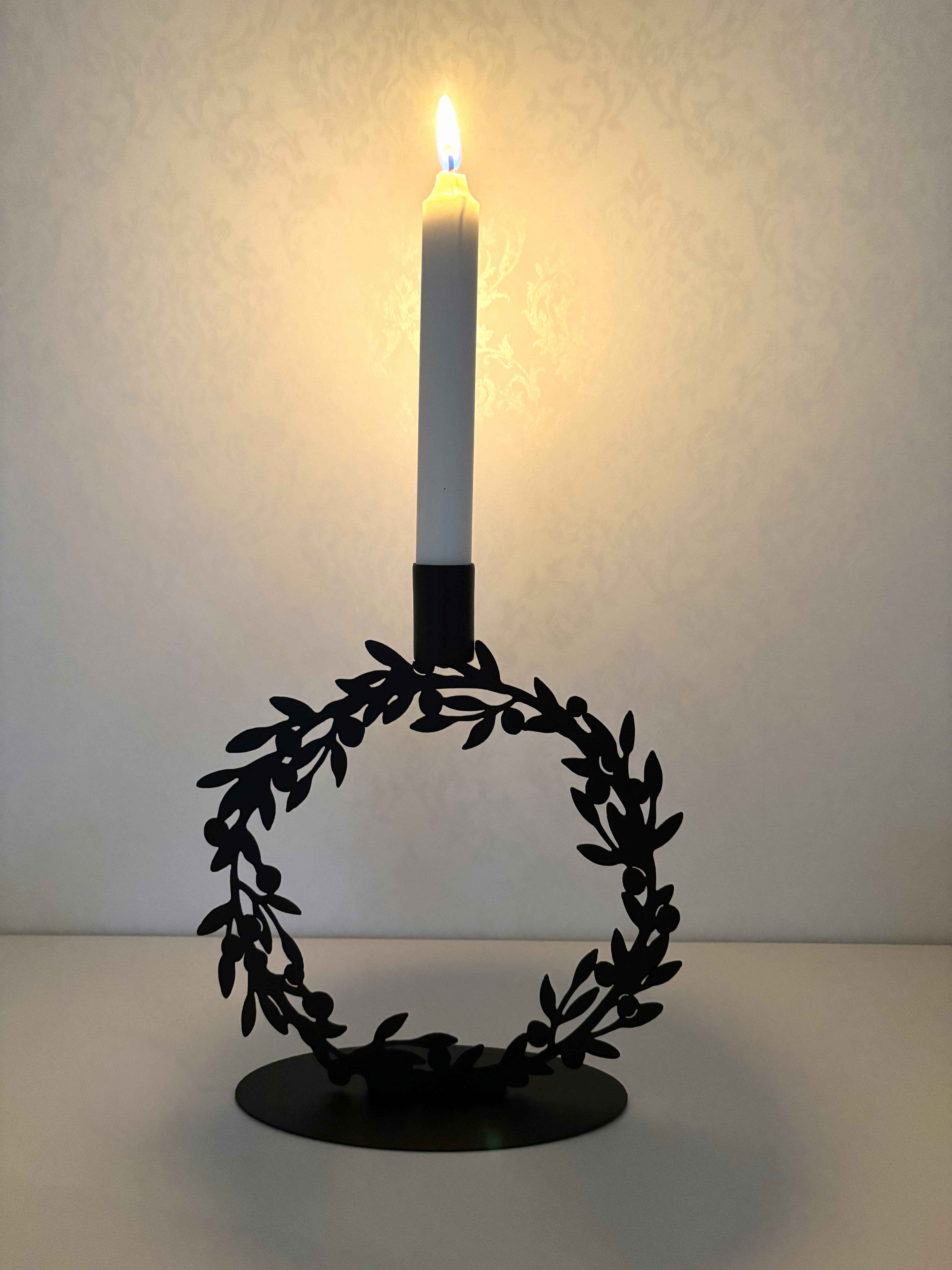 Lingonljusstake i svart/6 ST PER FÖRP