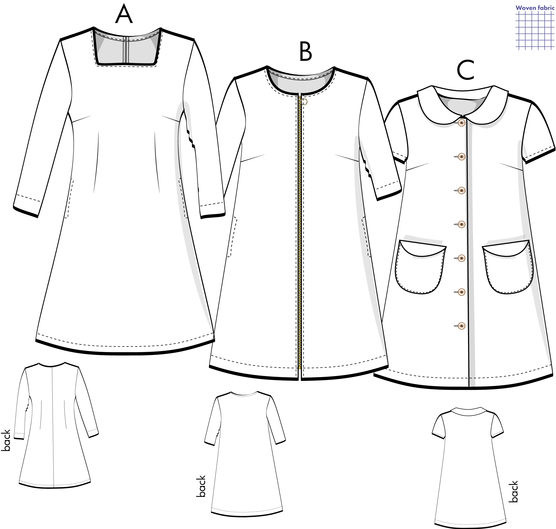 Svenska Mönster - PDF-sewing pattern Karolina 8H11 size 34-46 English