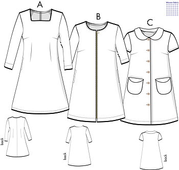 PDF-sewing pattern Karolina 8H11 size 34-46 English