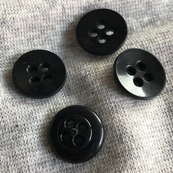Knapp, svart, 14 mm
