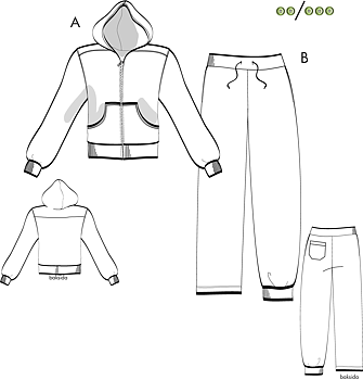 Hoodie / byxa  Hurtig 4V04, 36-60