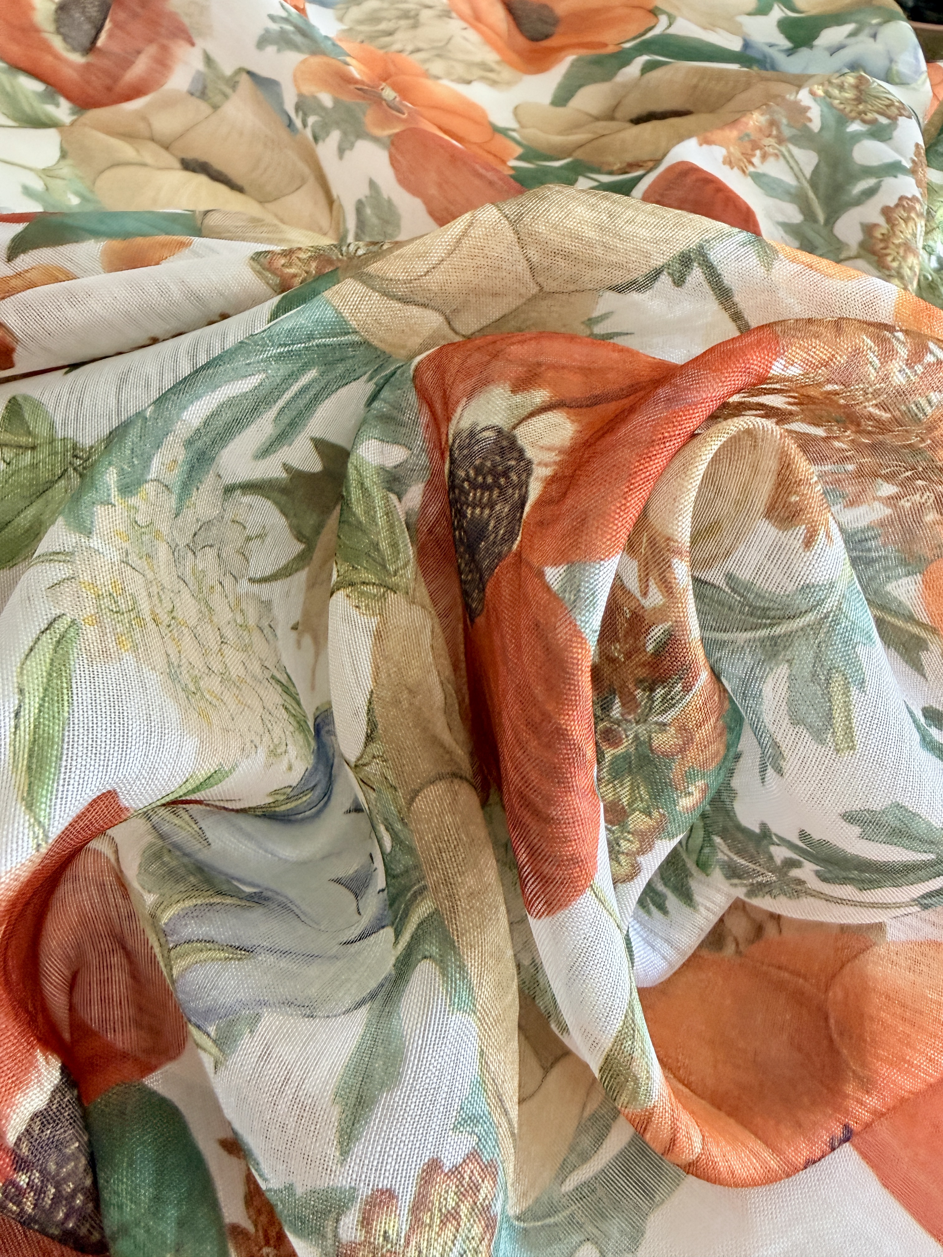 Vintagetyg -  organza blomsterprakt bit nr 2 - 2