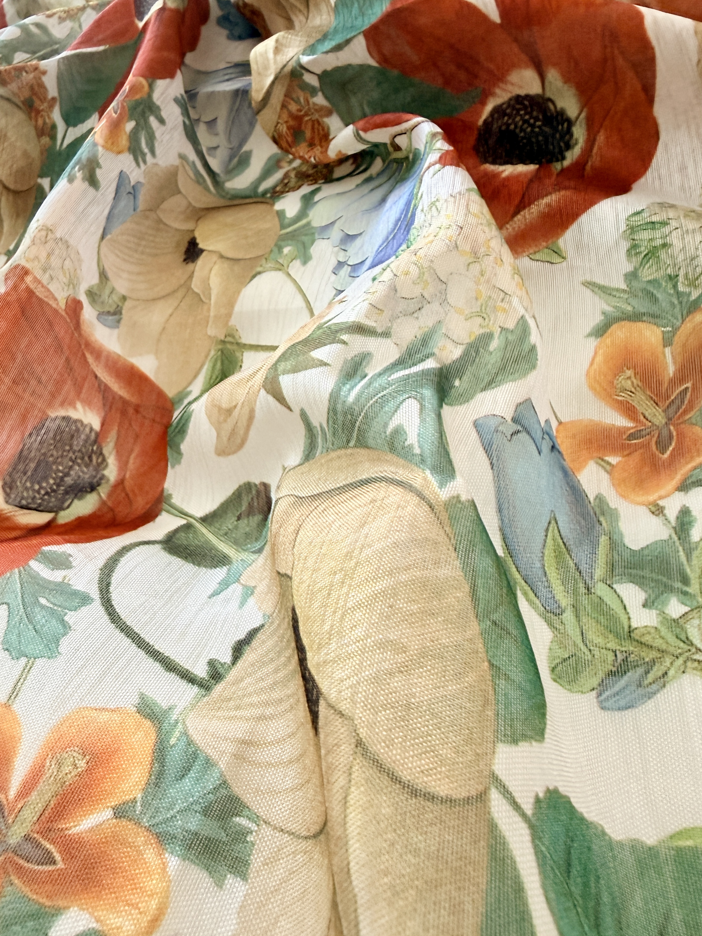 Vintagetyg -  organza blomsterprakt bit nr 2 - 4