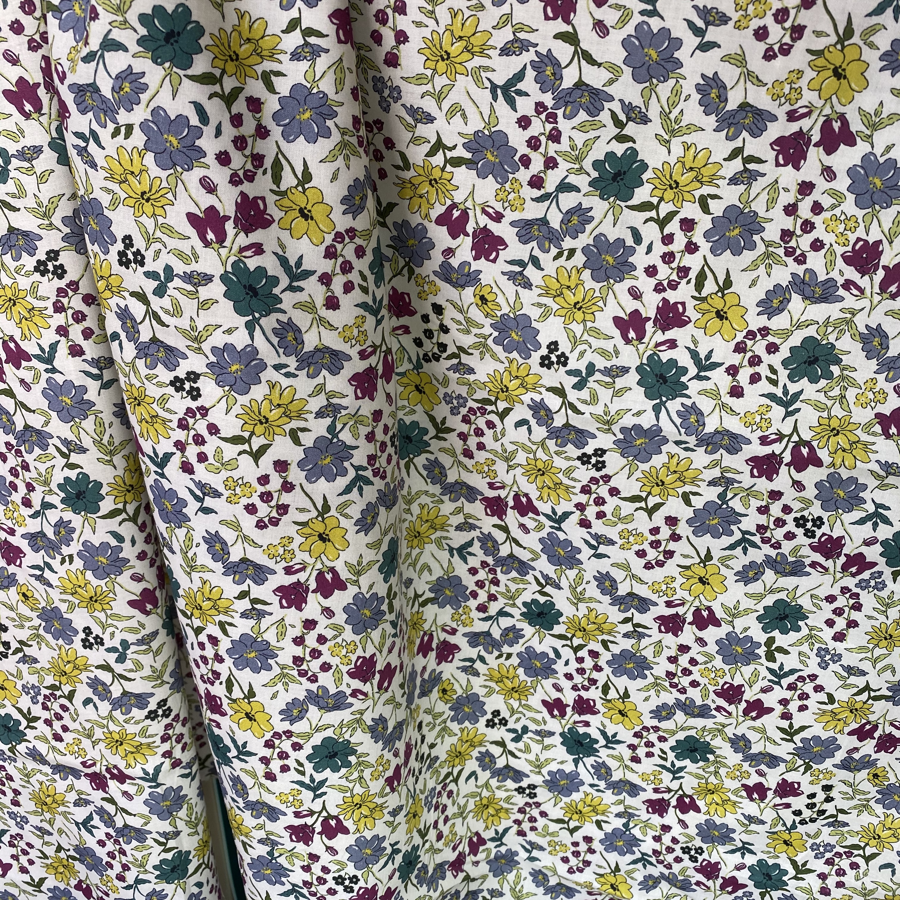 Stuv 1 m. Bomull, Heirloom, vävd tunn poplin småblommigt - 2