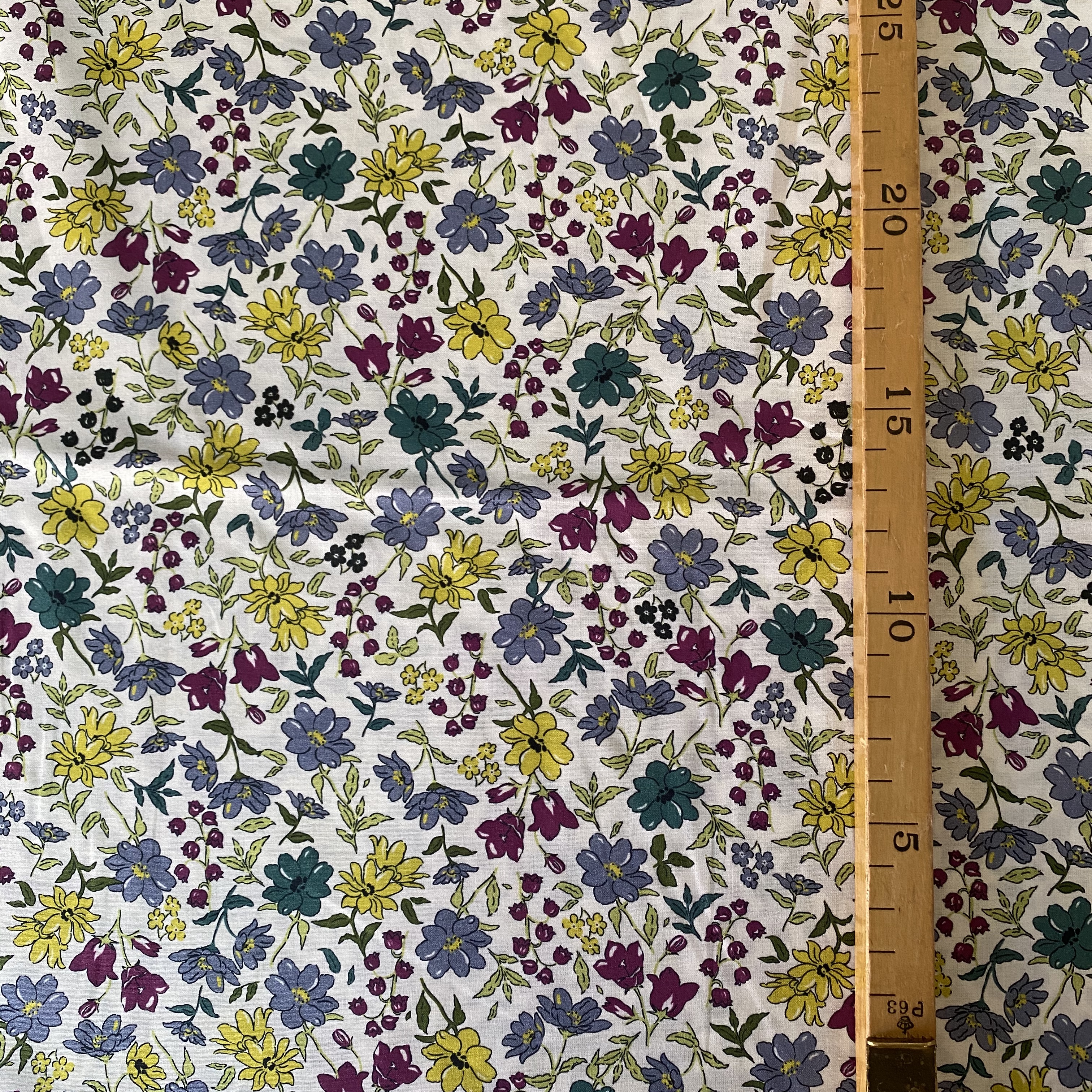 Stuv 1 m. Bomull, Heirloom, vävd tunn poplin småblommigt - 3