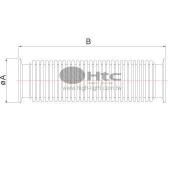 Metal bellow hose SS304 1000 mm DN25ISO-K - 2