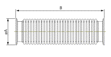 Metal bellow hose SS304 400 mm DN25ISO-K