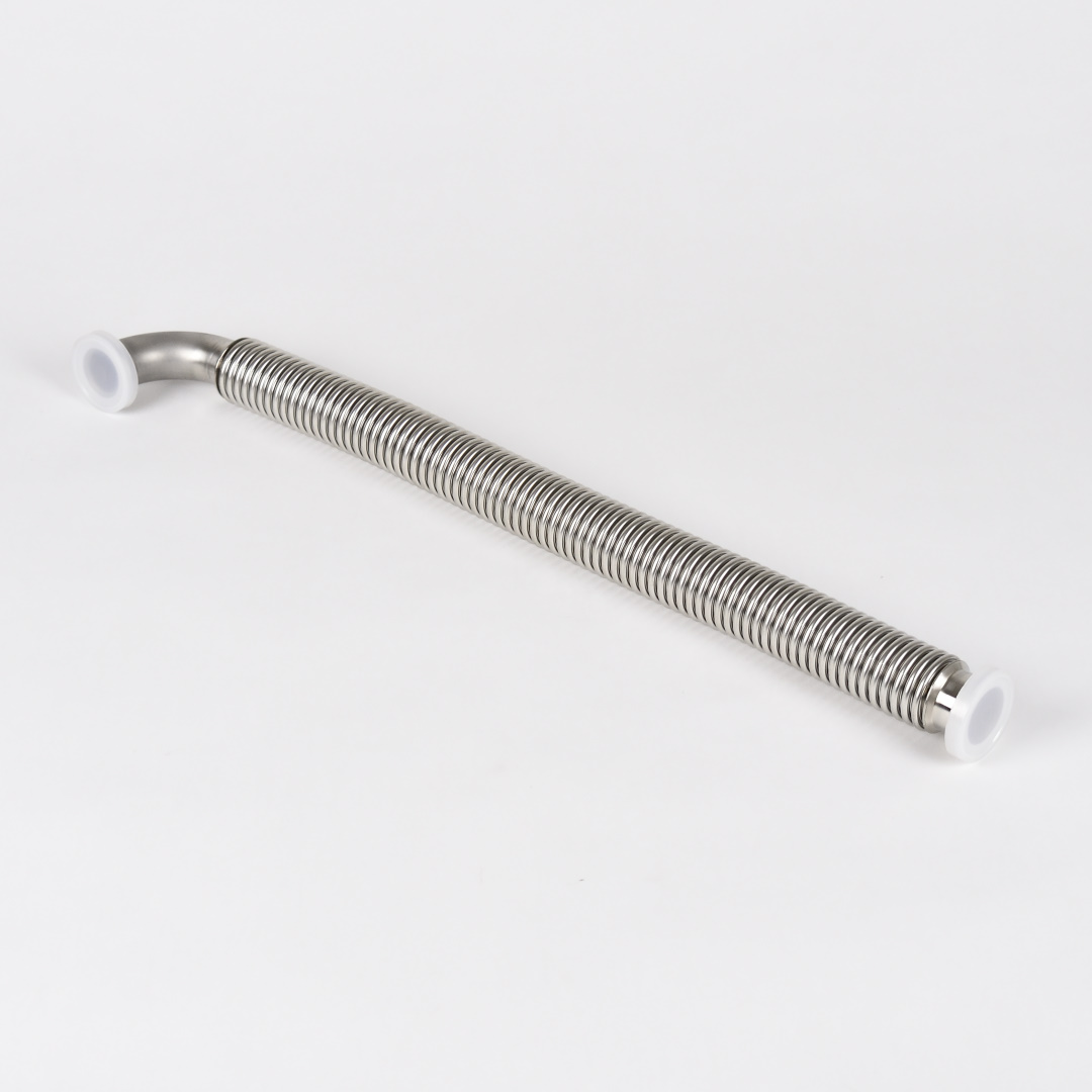 Metal bellow hose SS304 500 mm DN25ISO-K 90 deg in one end