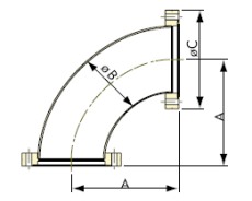 Bogen 90 Edelstahl DN150CF-F - 2