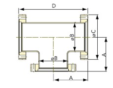 T-stycke SS304 NW100CF-F - 2