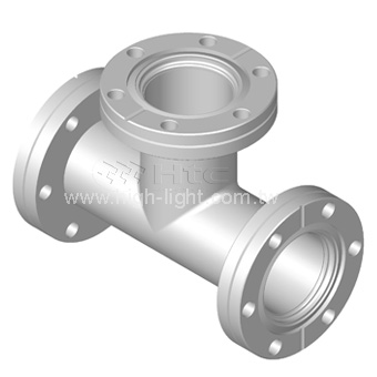 T-stycke SS304 NW16CF, two flanges rotatable