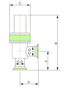 Angle valve pneumatic DN16ISO-KF - 2