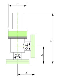 Angle valve pneumatic DN200ISO-K - 2