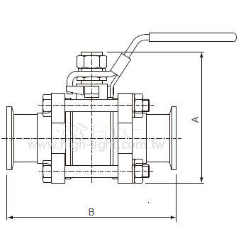 Ball valve SS304 DN50ISO-KF - 2