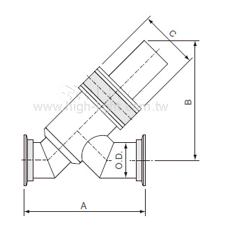 Inline-Ventil DN25ISO-K pneumatisch - 2