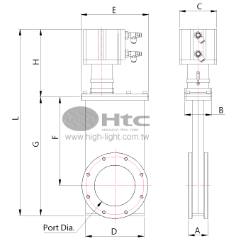 Gate valve DN160ISO-K pneumatic - 2