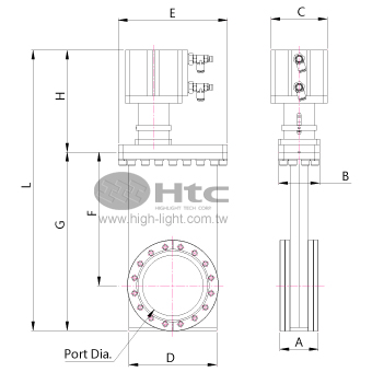 Gateventil DN160CF pneumatisch - 2