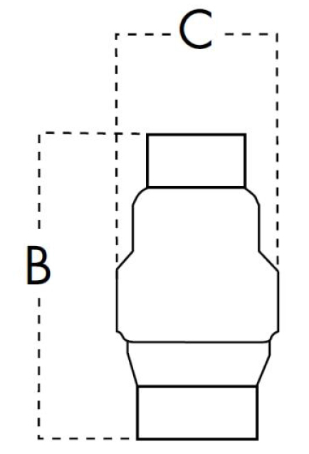 Backventil serie 06 AVS 3/4" inv gänga 0624/0602 - 2