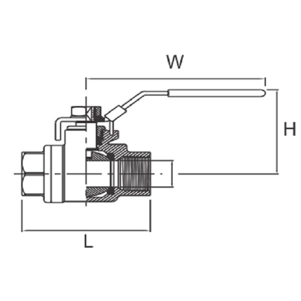 Ball valve rough 3/8" female thread - 2