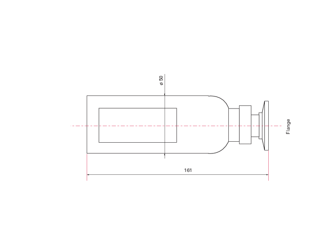 He-kalibriertes Testleck, Leckrate 1x10E-9, Aluminiumbehälter DN25ISO-K