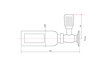 He-kalibriertes Testleck, Leckrate 1x10E-8 mit Absperrventil, Aluminiumbehälter DN40ISO-KF