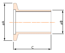 Welding flange long SS304 DN25ISO-K - 2