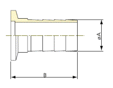 Hose nipple SS304 Ø 12 mm DN50ISO-KF - 2