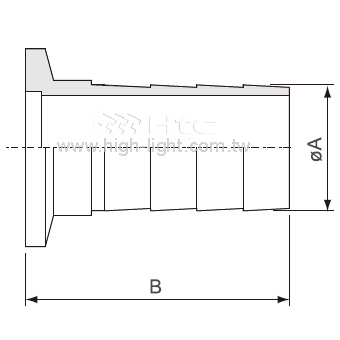 Hose nipple SS304 DN50ISO-KF (48 mm) - 2