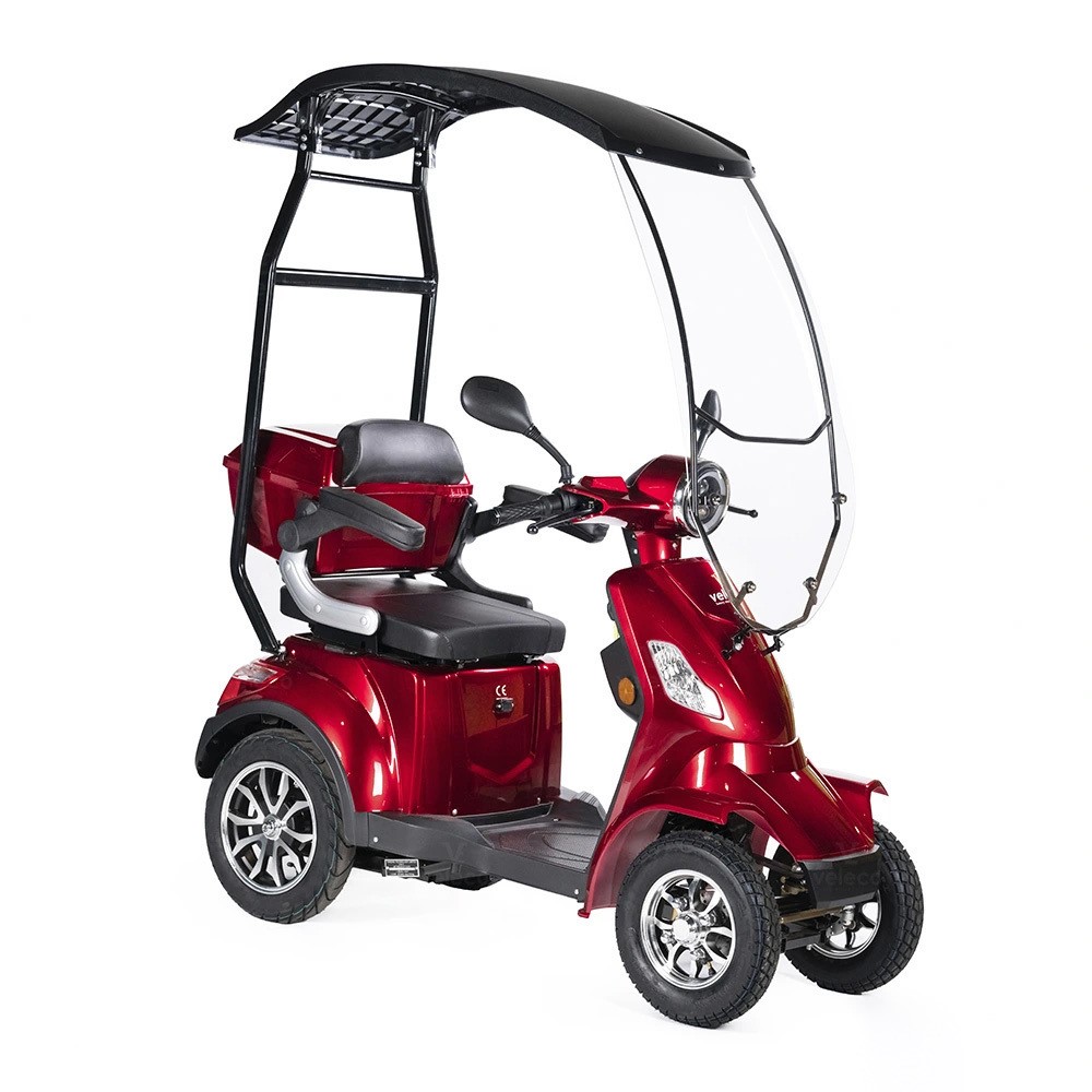 Promenadscooter med Tak och Litiumjonbatteri - Faster Röd