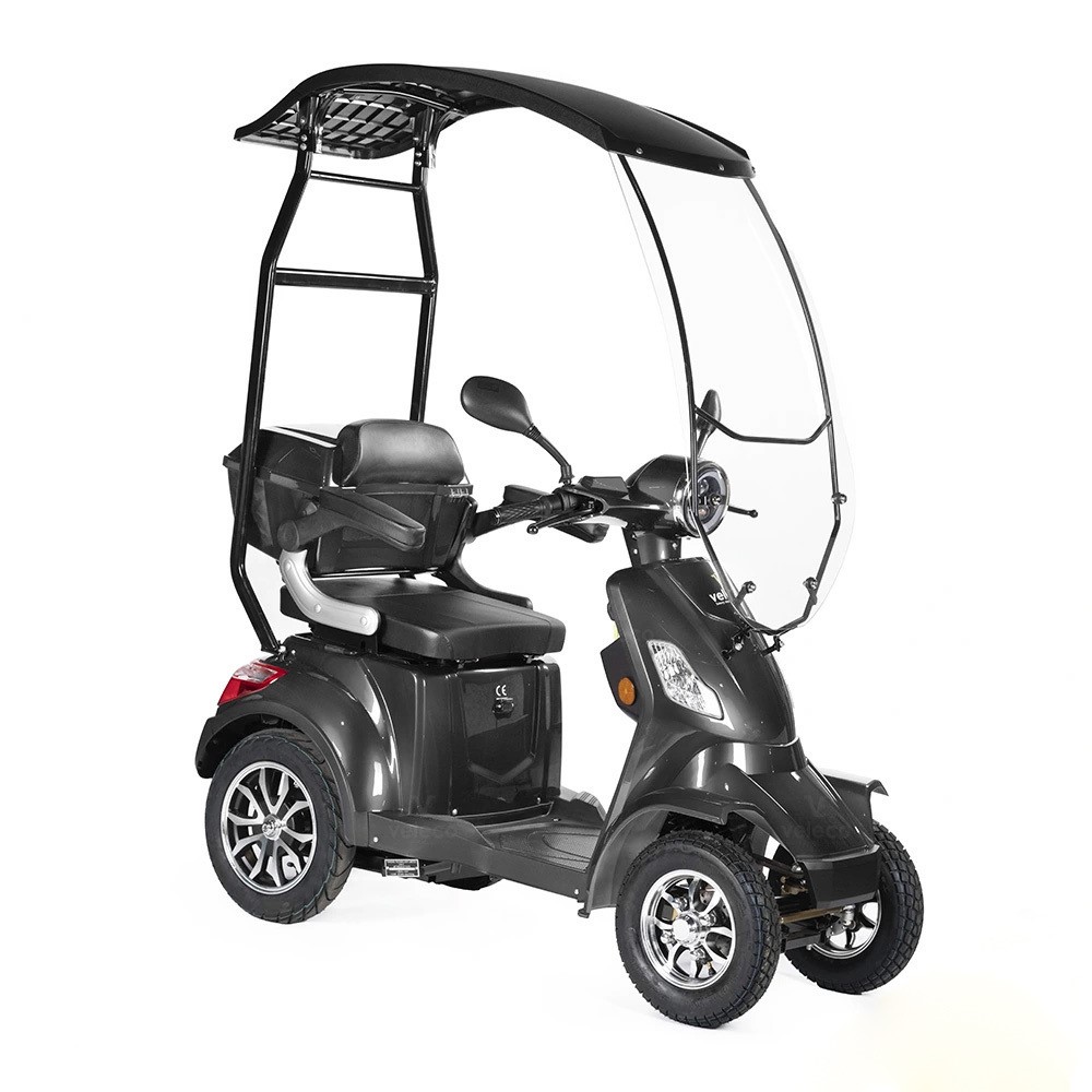 Promenadscooter med Tak och Litiumjonbatteri - Faster Grå