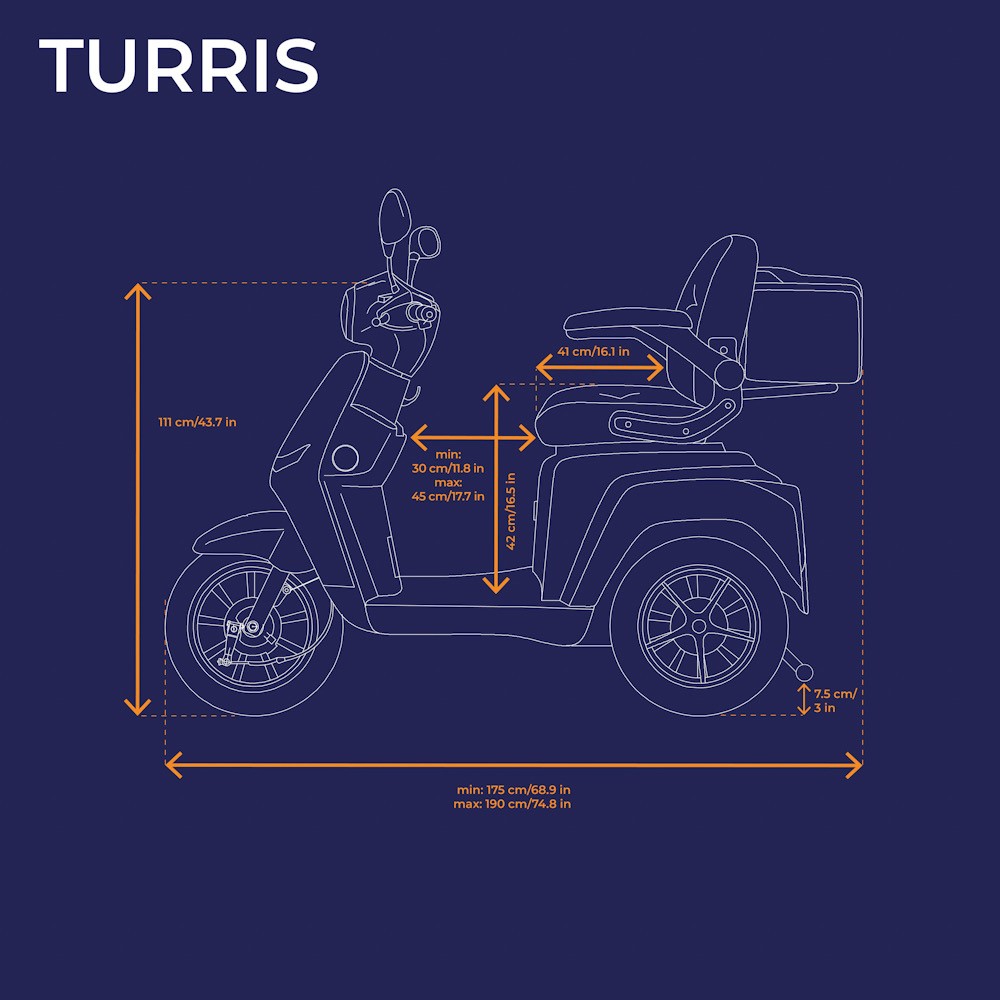 Promenadscooter Bäst i Test med Li-Ion batteri - Turris Grå - 3