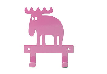 VÄGGHÄNGARE ÄLG 2-KROK ROSA