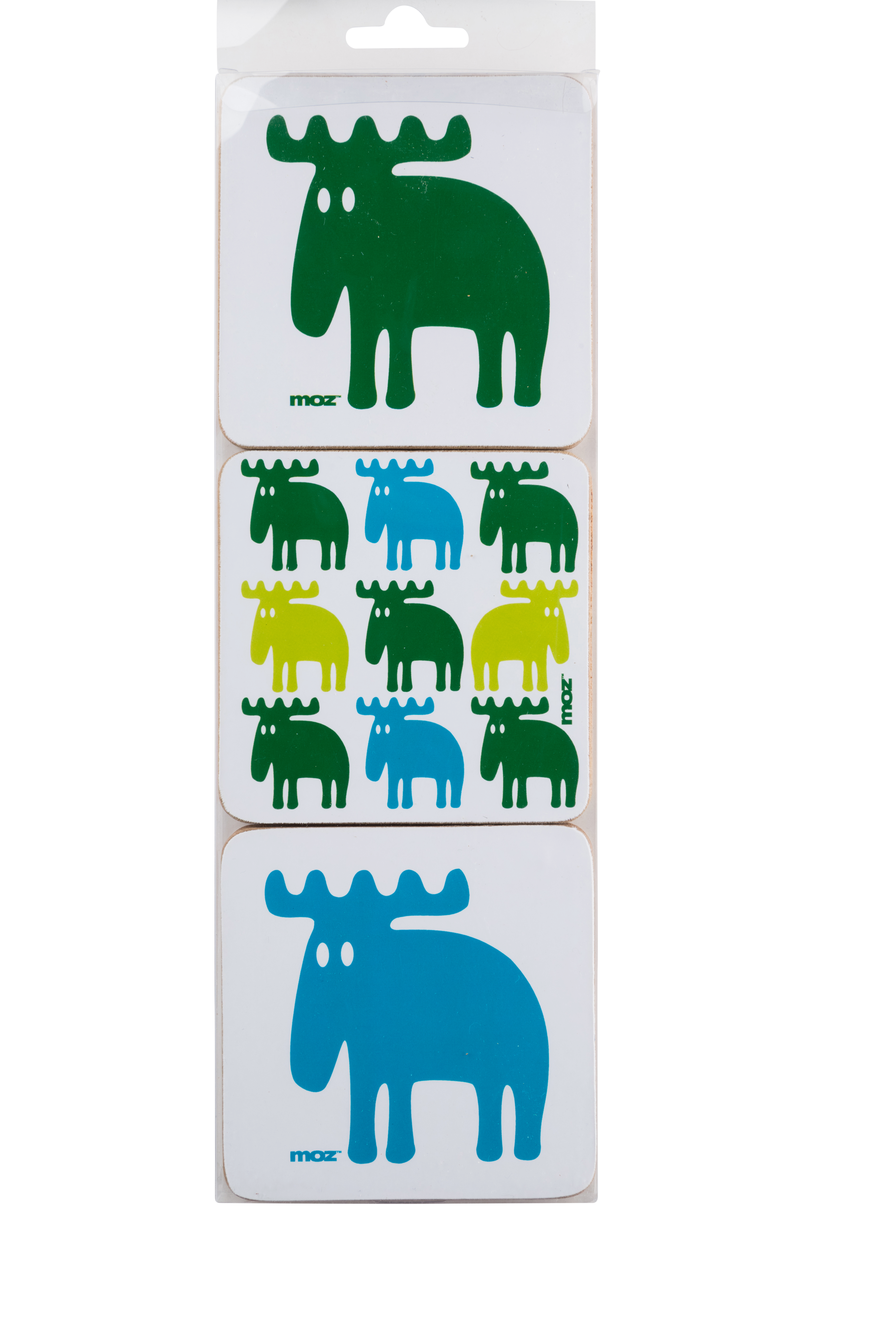 GLASUNDERLÄGG ÄLG 6-PACK GRÖN - 2