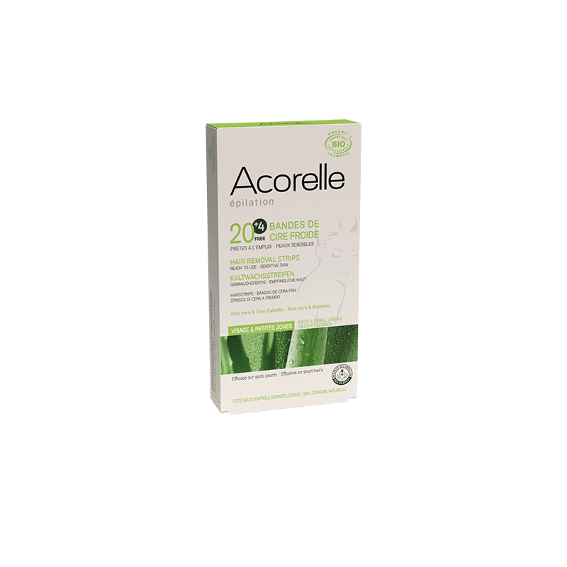 Acorelle Cold Wax Hair Removal Strips for ansikt