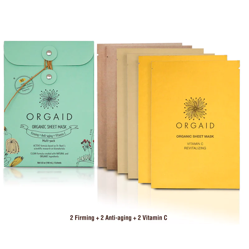 ORGAID Organic Sheet Mask Multi-pack (6 stk. / 2 av hver) - 6
