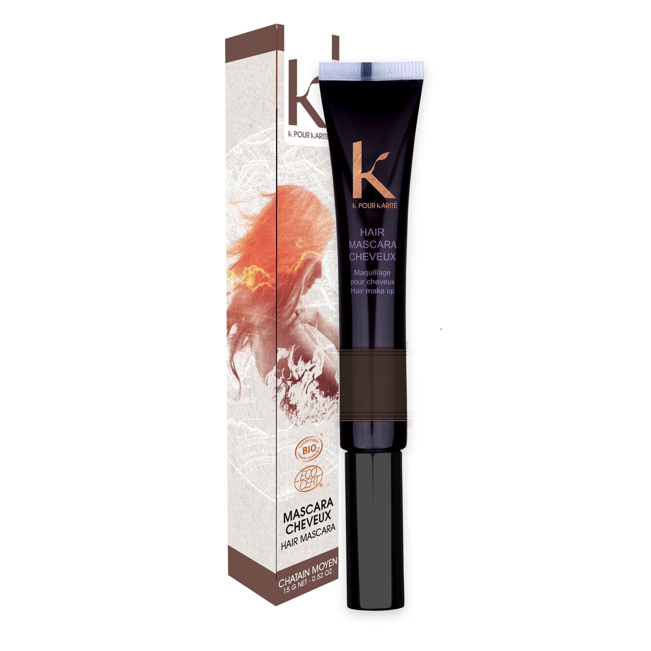 K pour Karité Hair Mascara Medium Brown 4
