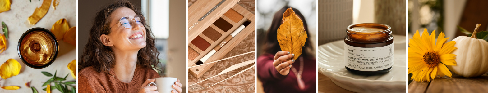 Økologisk hudpleie og makeup i varme høstfarger fra Green Spirit
