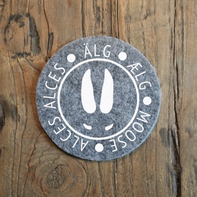 Glasunderlägg - Älgspår (alces alces)