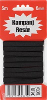 Resår 6mm, Svart