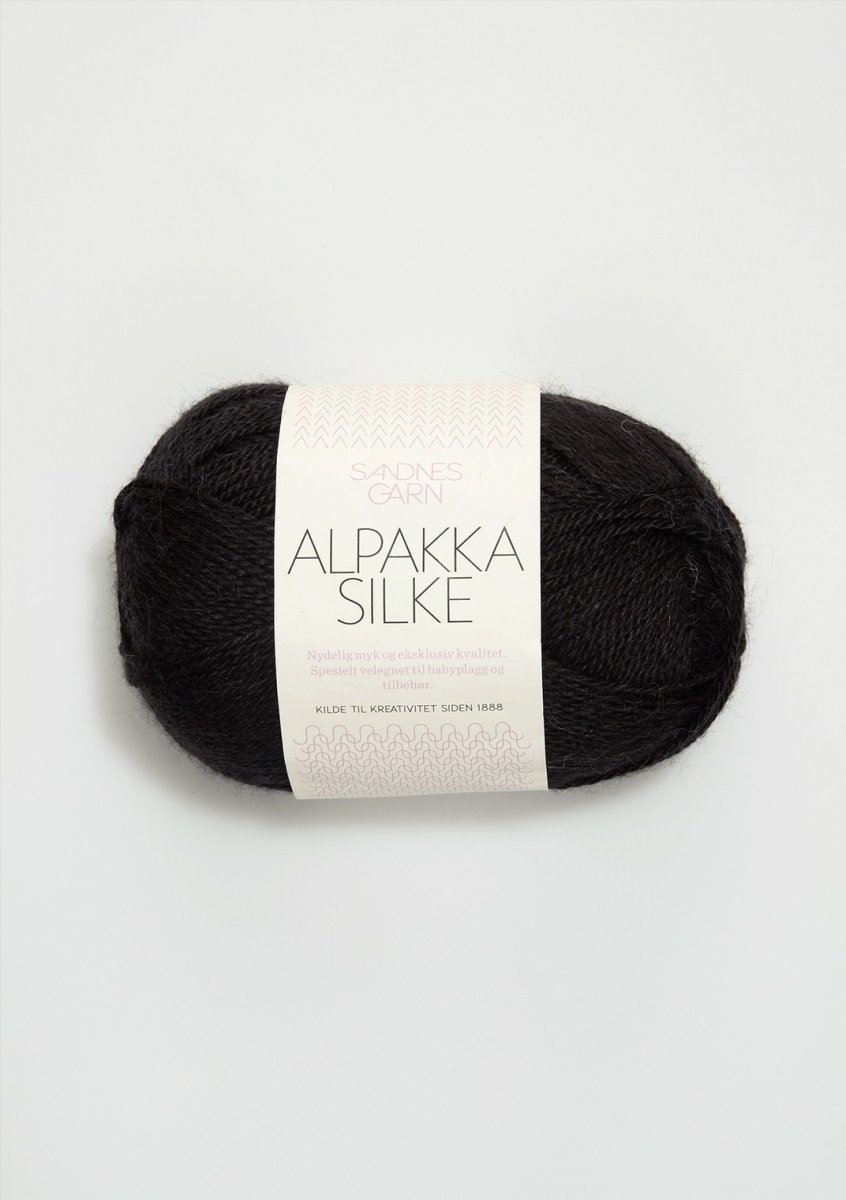1099 svart Alpakka silke