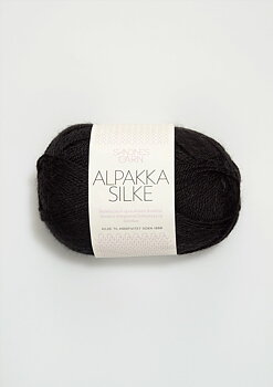 1099 svart Alpakka silke