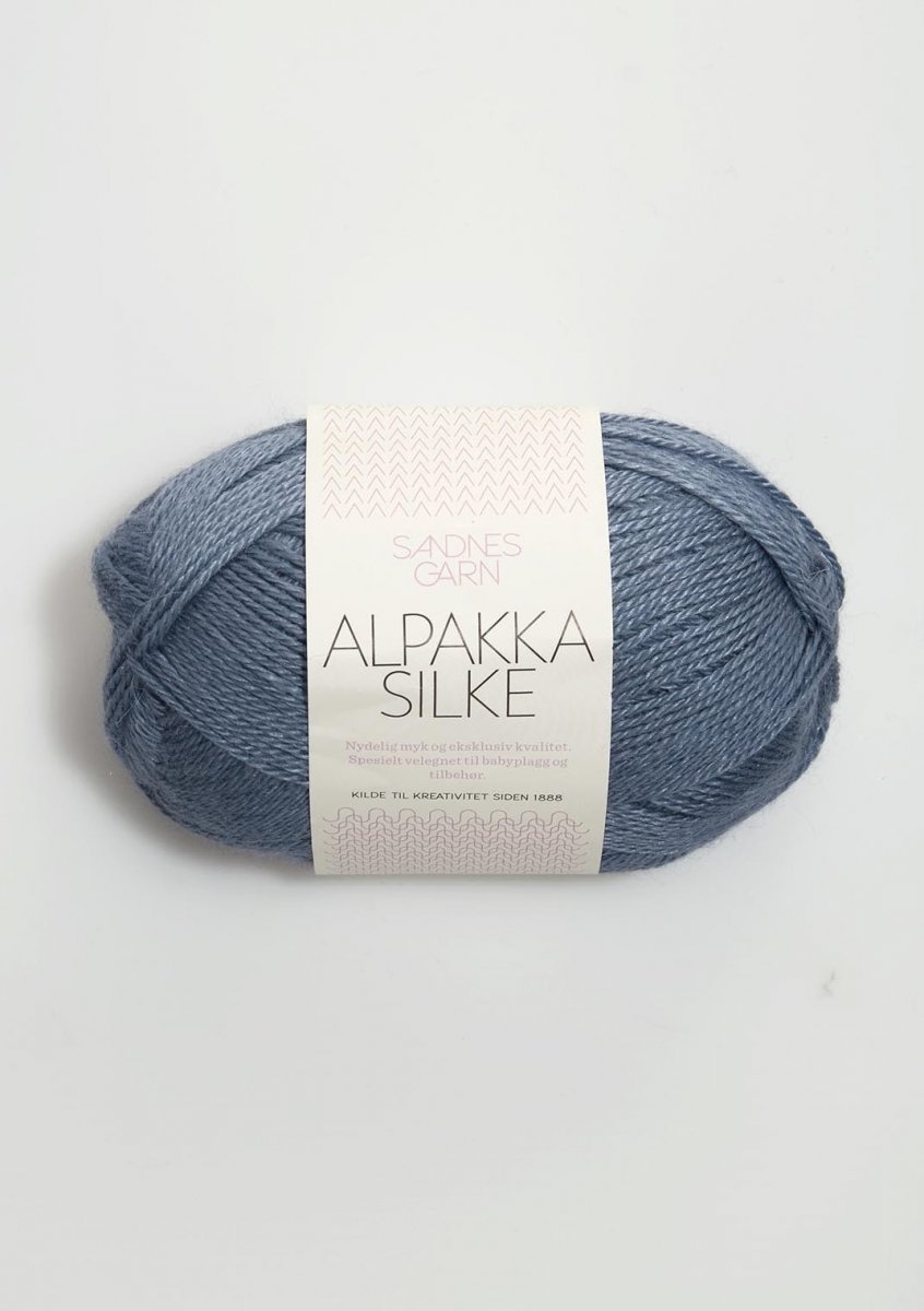 6052 Jeansblå Alpakka silke