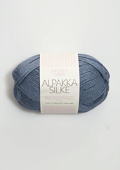 6052 Jeansblå Alpakka silke