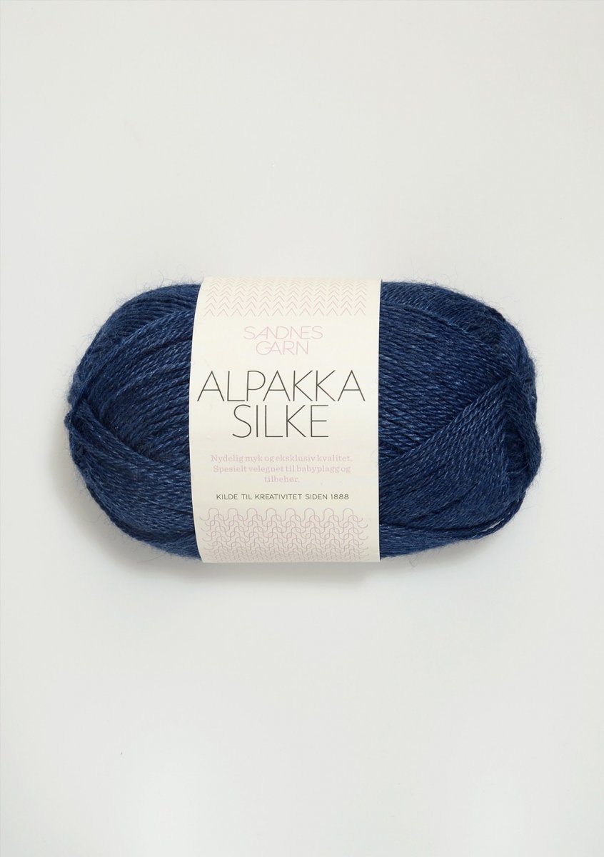 6063 inkblå Alpakka silke